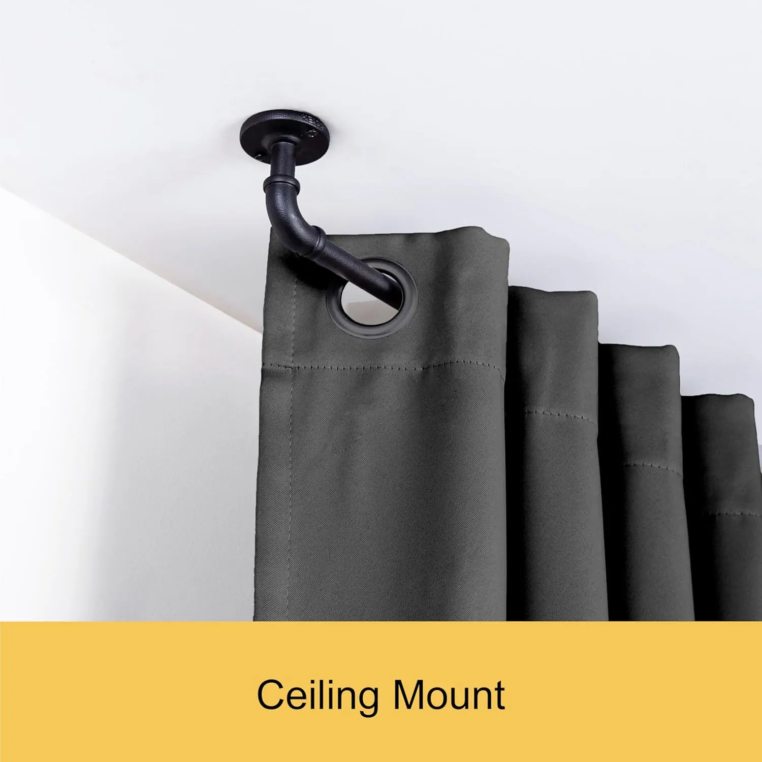 NEW Kenney KN90031 5/8" Adler Rust Resistant Indoor/Outdoor Ceiling or Wall-Mount Window Curtain Rod, 48-84”