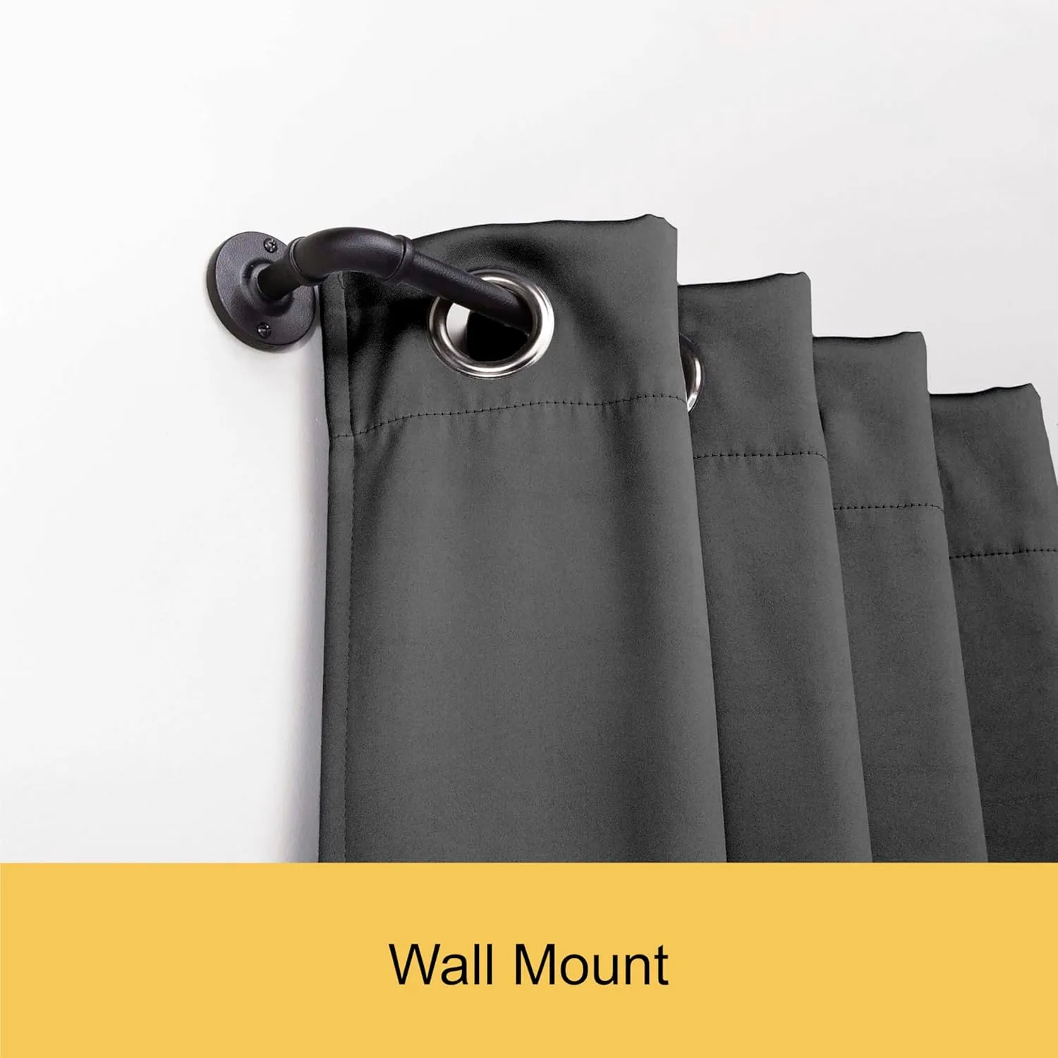 NEW Kenney KN90031 5/8" Adler Rust Resistant Indoor/Outdoor Ceiling or Wall-Mount Window Curtain Rod, 48-84”