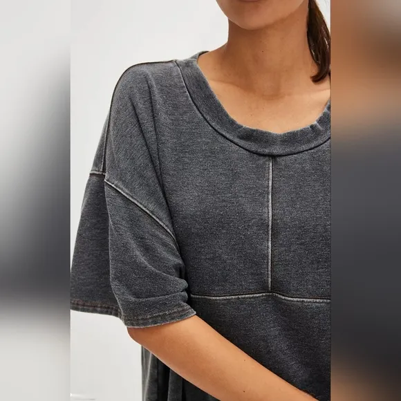 NWT FP Don't Wait Up Sleep Tee ~ Washed Black ~ Small
