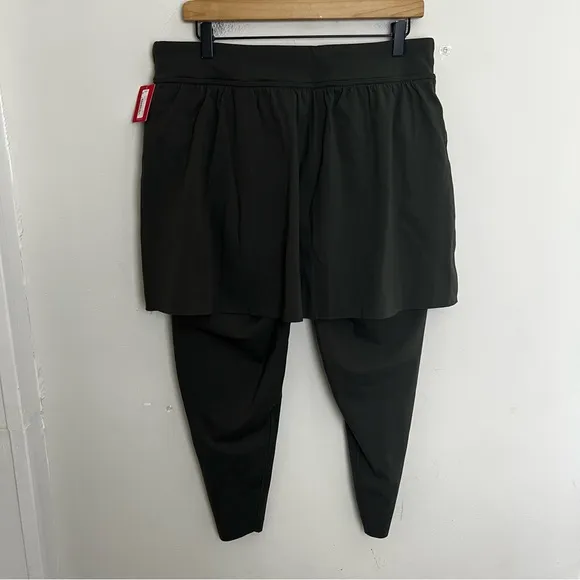 NWT SPANX- Booty Boost Active Skirt Around 7/8 Leggings Dark Palm Athletic Gym