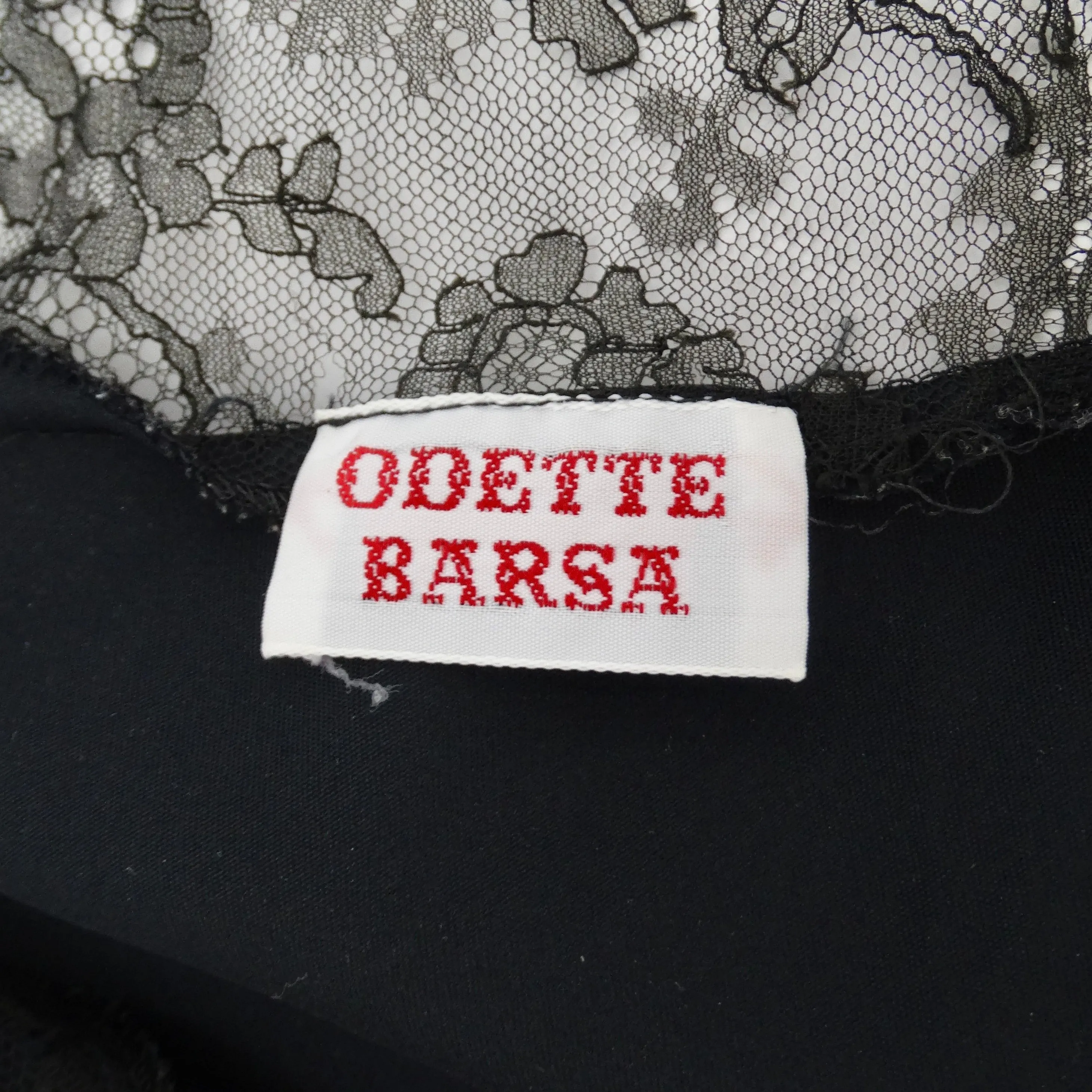 Odette Barda 1990s Black Lace Slip Dress