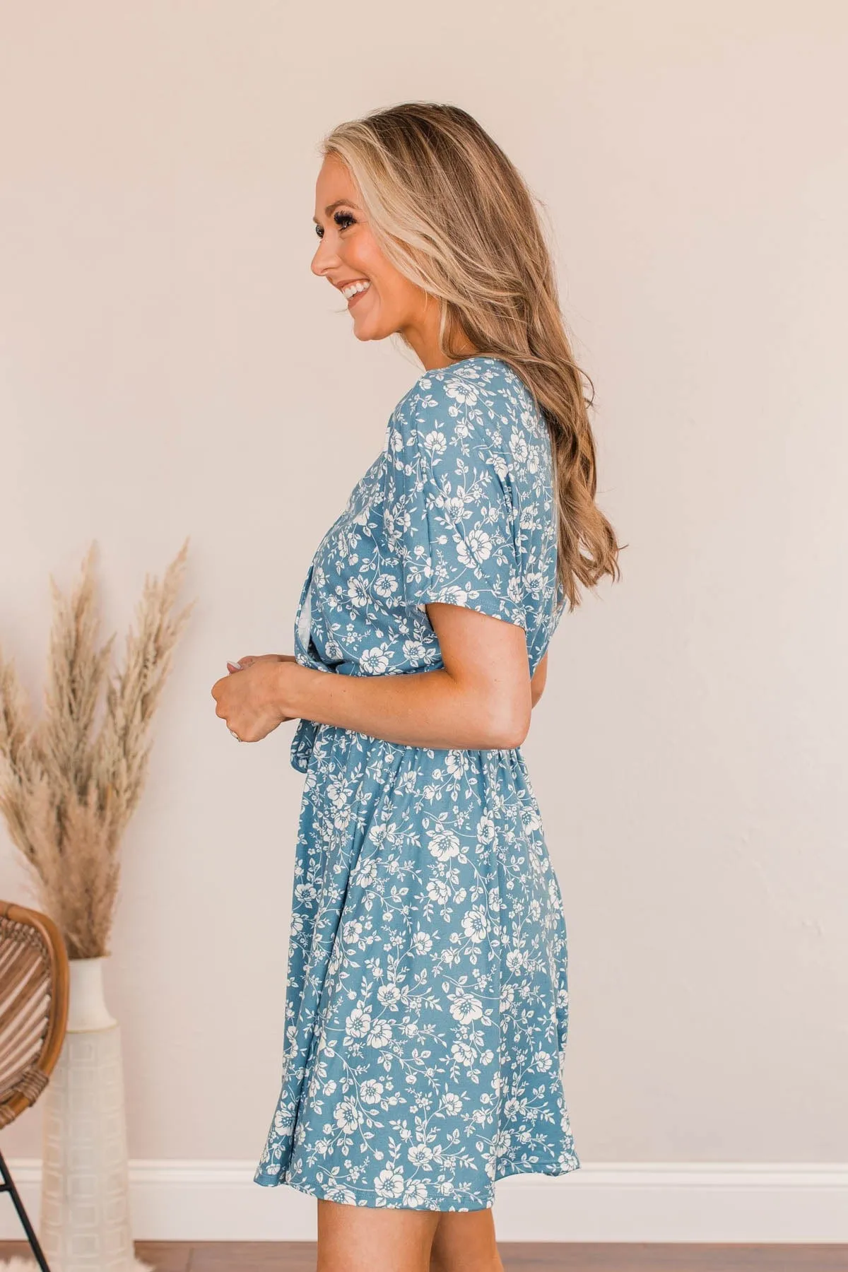 Oh So Sweet Mini Dress- Light Navy