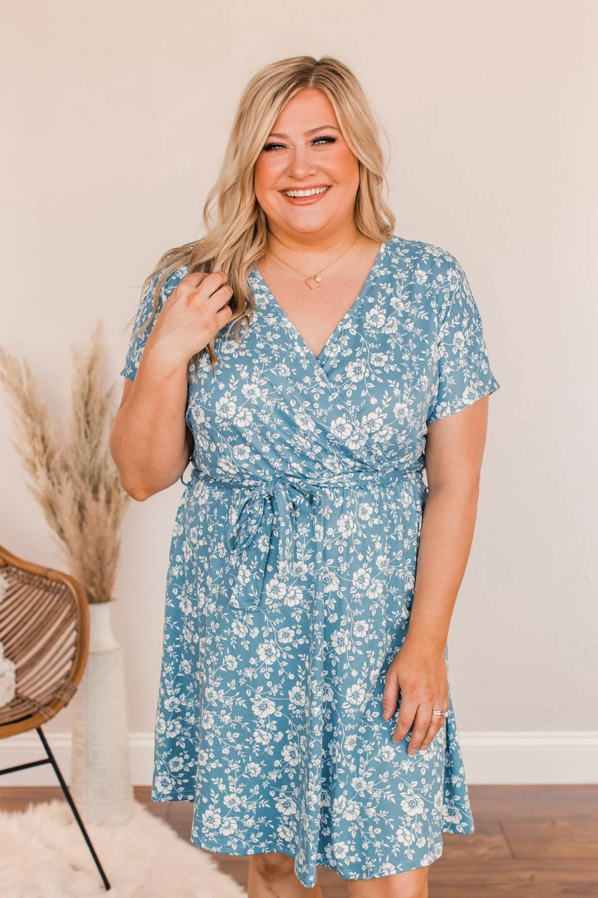 Oh So Sweet Mini Dress- Light Navy