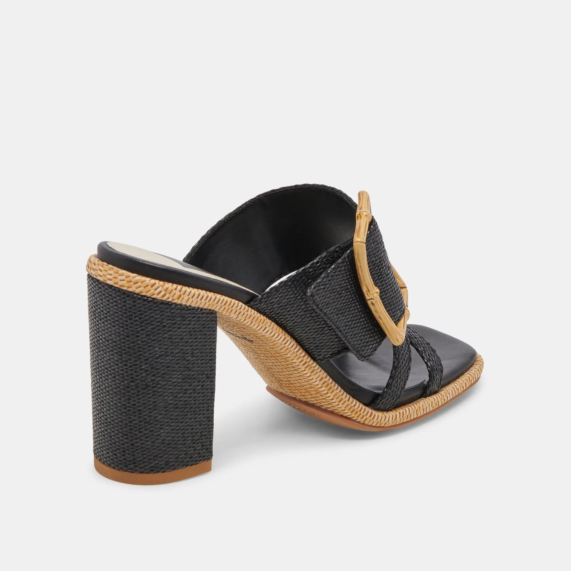 ONNIE HEELS ONYX RAFFIA - re:vita