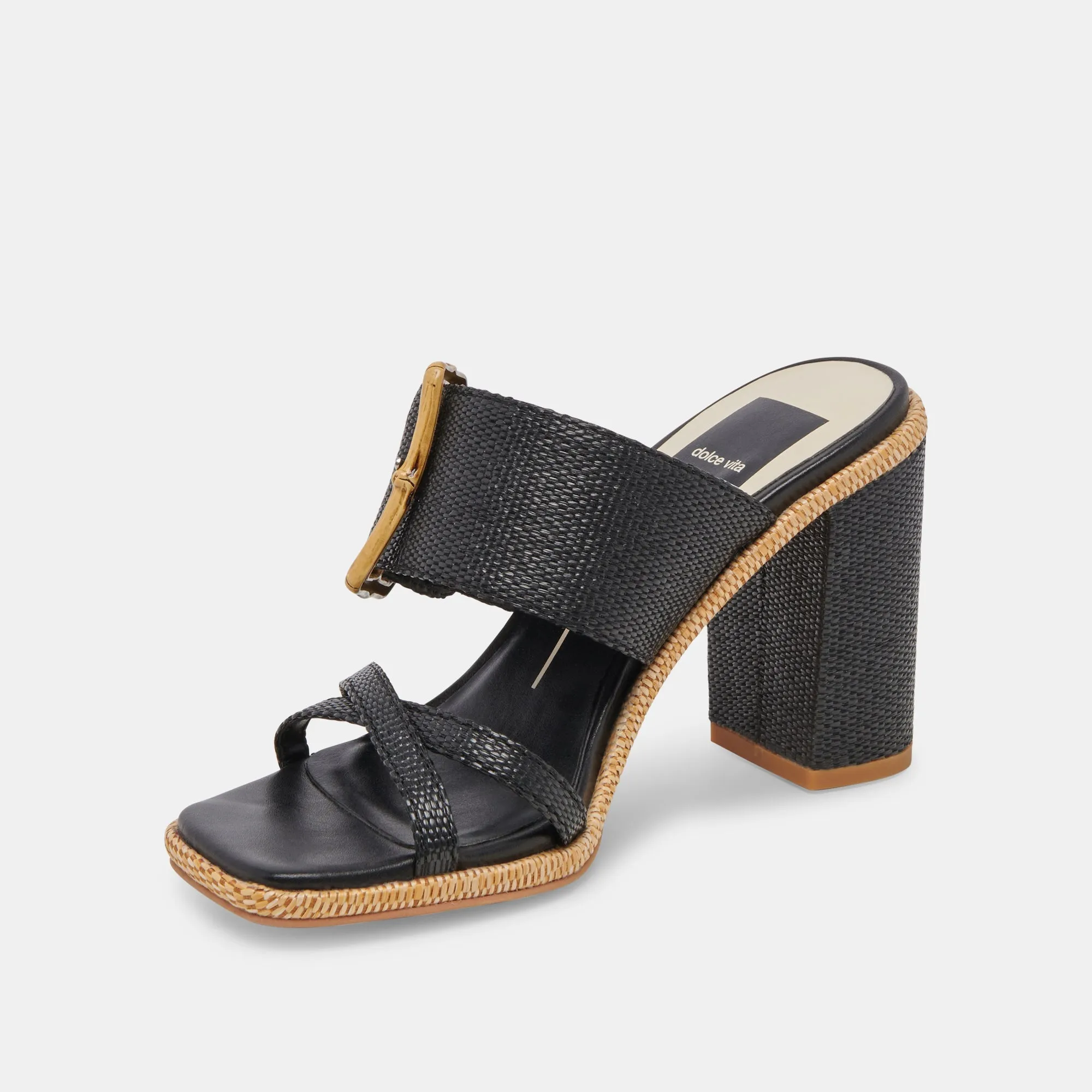 ONNIE HEELS ONYX RAFFIA - re:vita