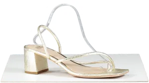 PAIGE Metallic Gold Leather Mid Heels UK 8 EU 41 👠