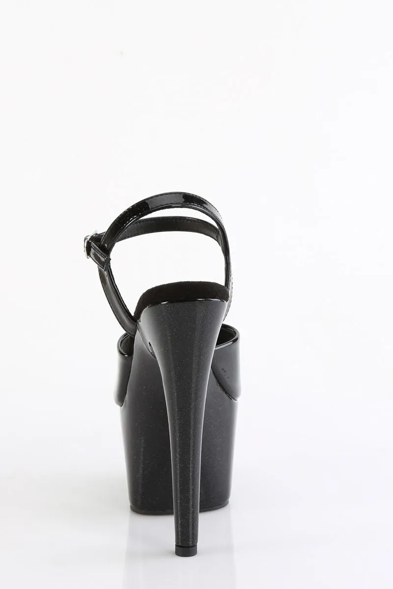 Pleaser USA Adore-709GP 7inch Pleaser Stilettos - Black Glitter