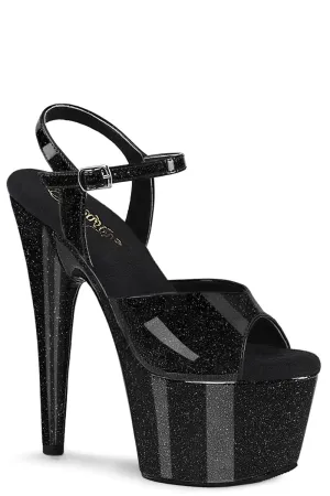Pleaser USA Adore-709GP 7inch Pleaser Stilettos - Black Glitter