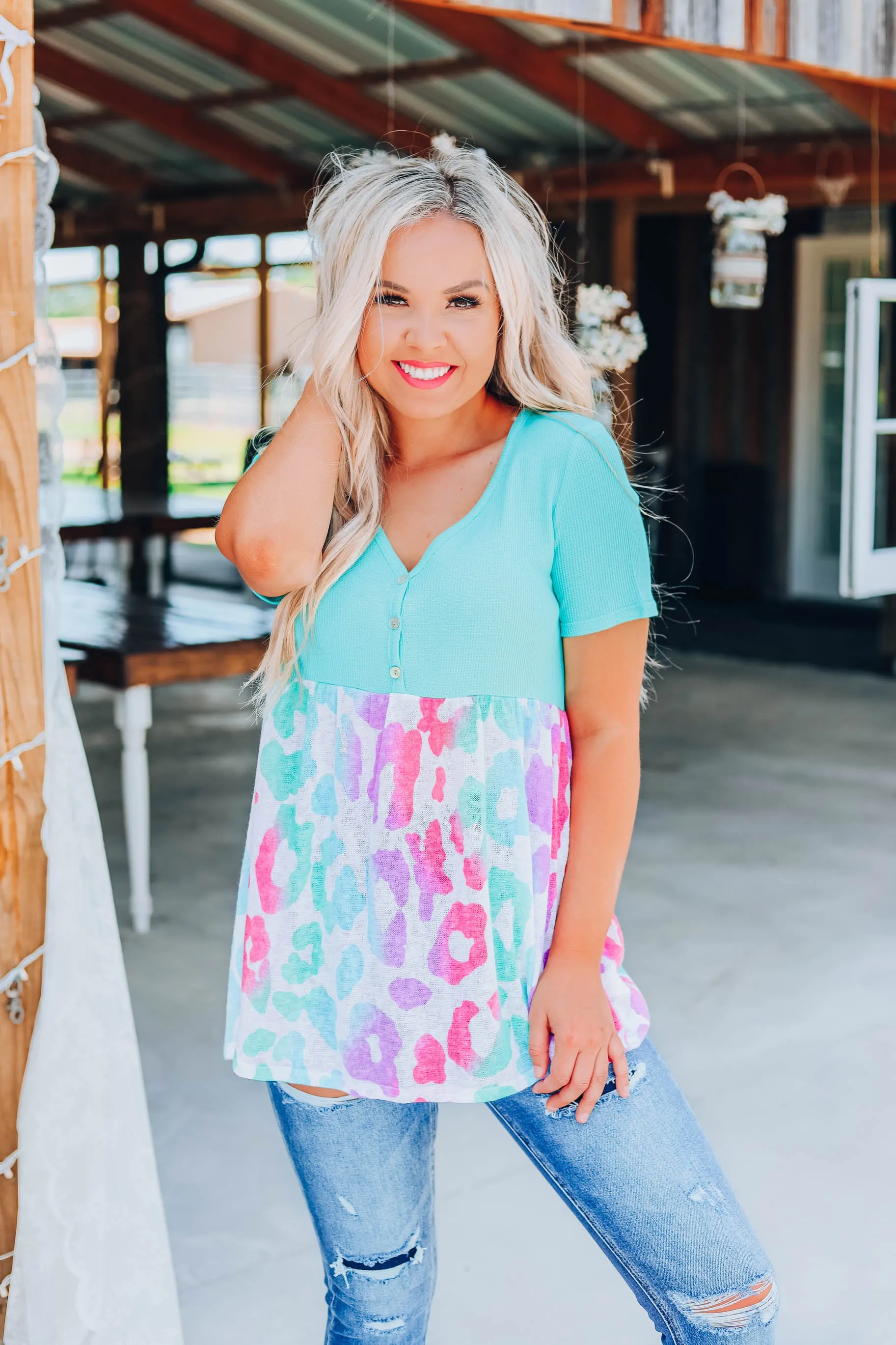 Pretty In Pastel Baby Doll Top
