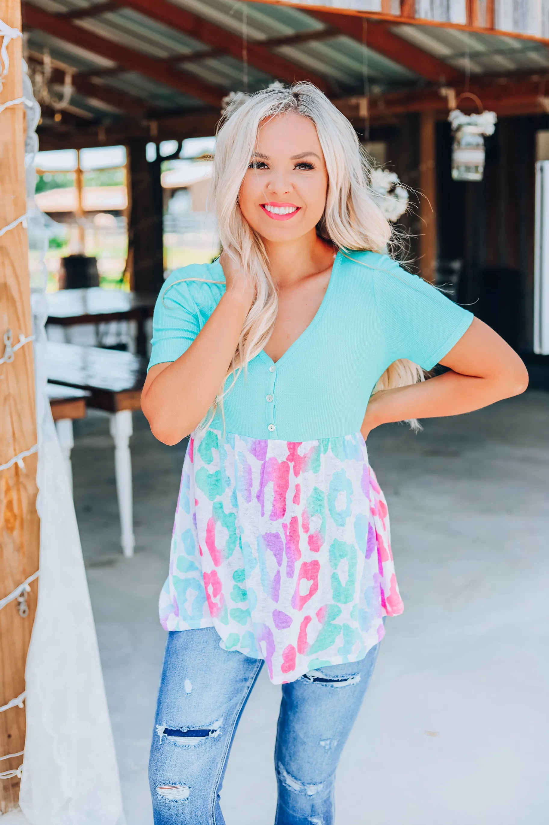 Pretty In Pastel Baby Doll Top