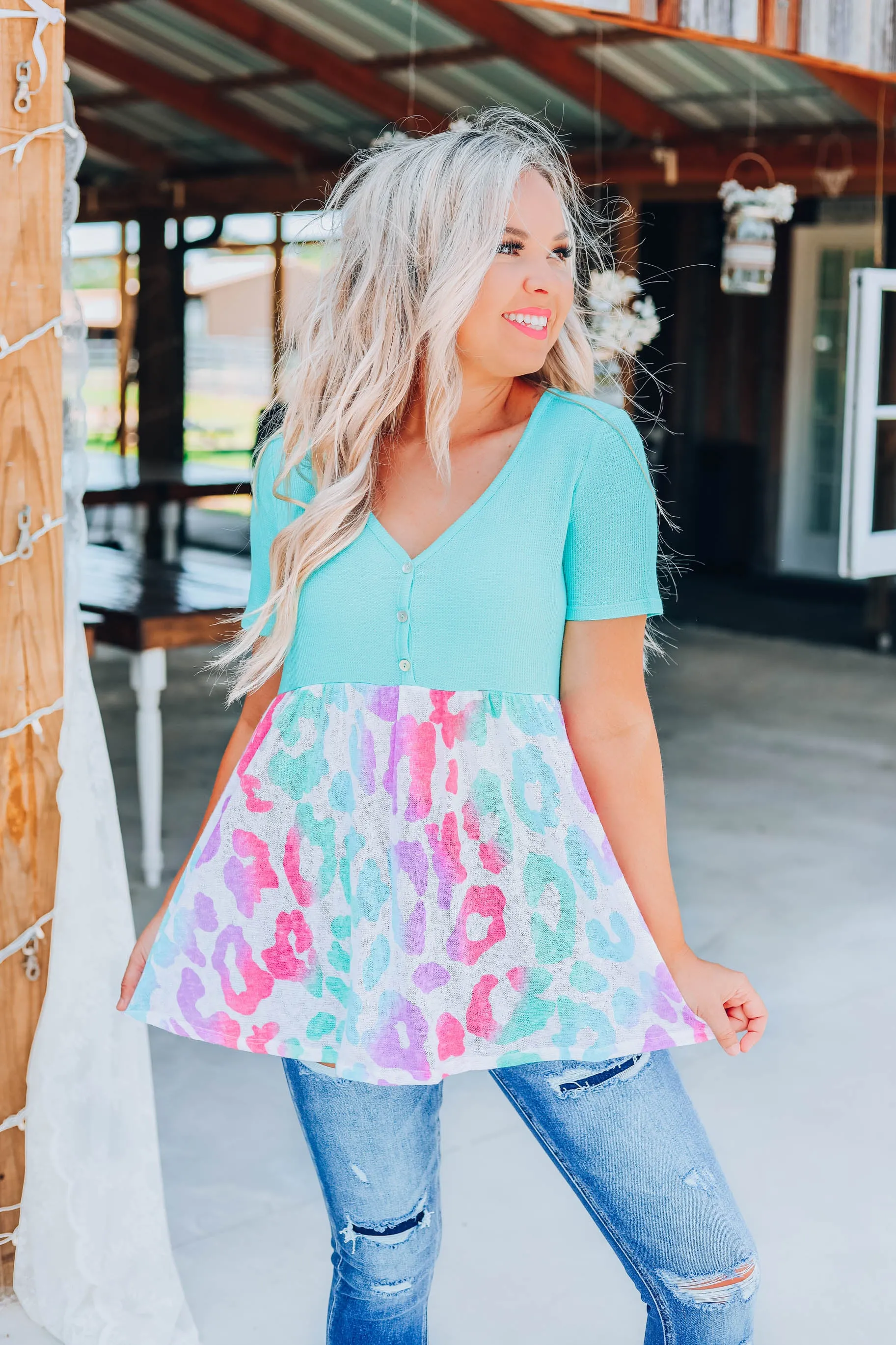Pretty In Pastel Baby Doll Top