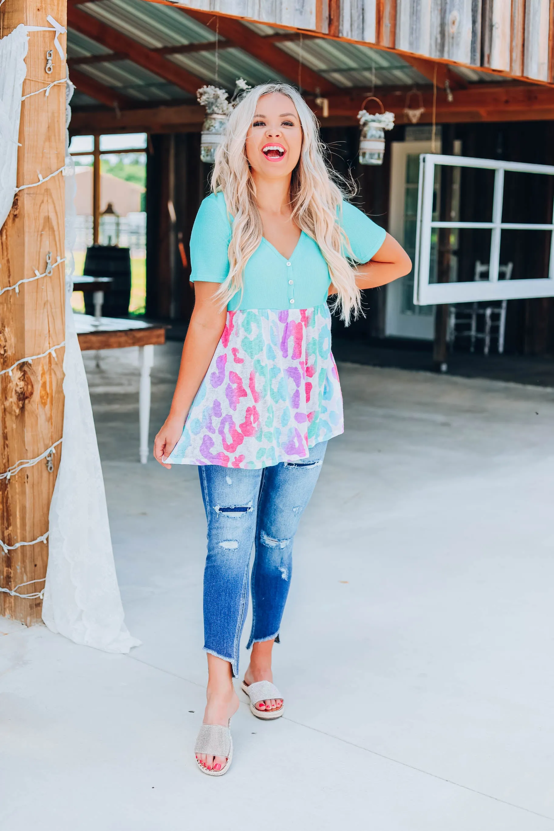 Pretty In Pastel Baby Doll Top