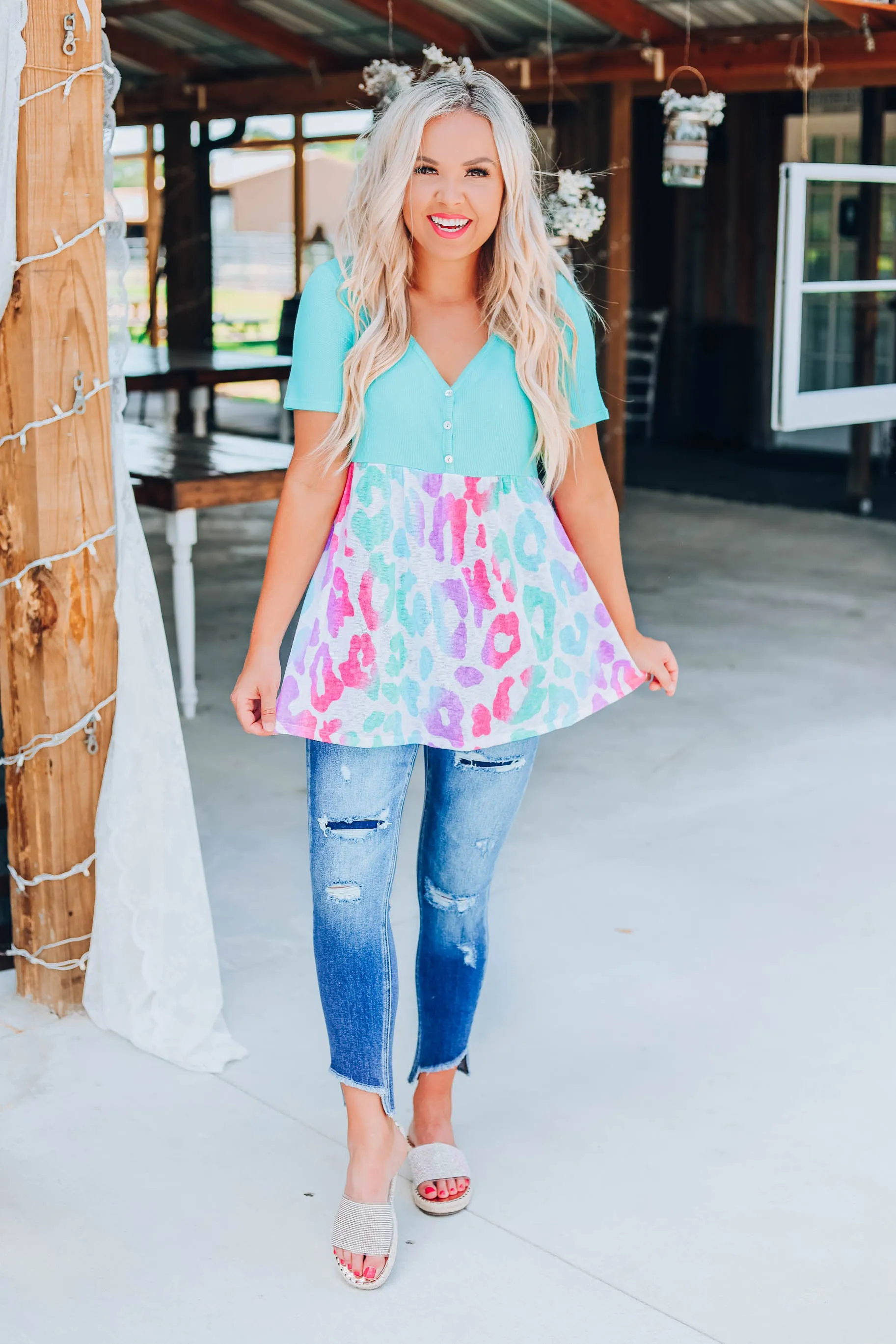 Pretty In Pastel Baby Doll Top