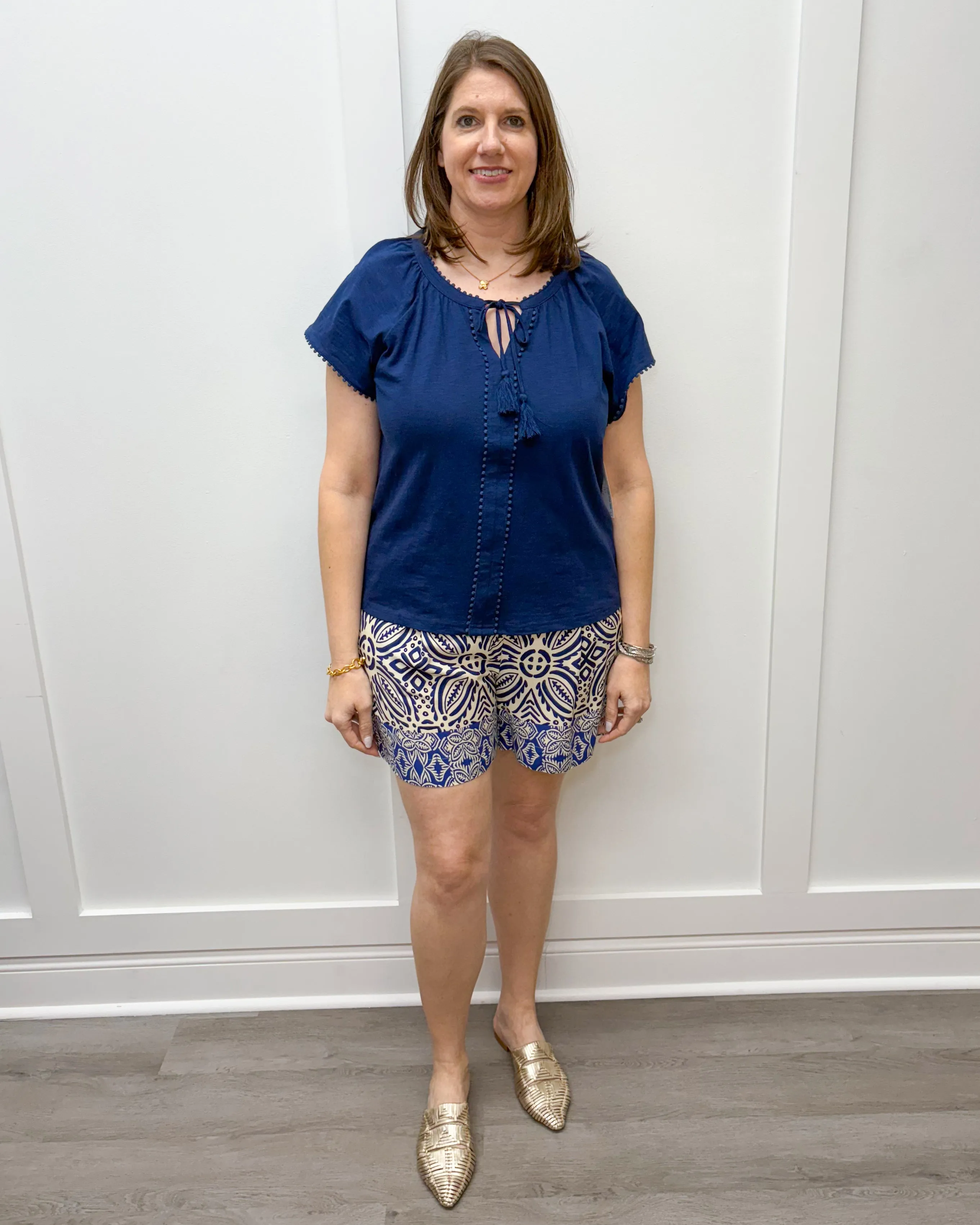 Pull On Short with Front Pleat - Safari