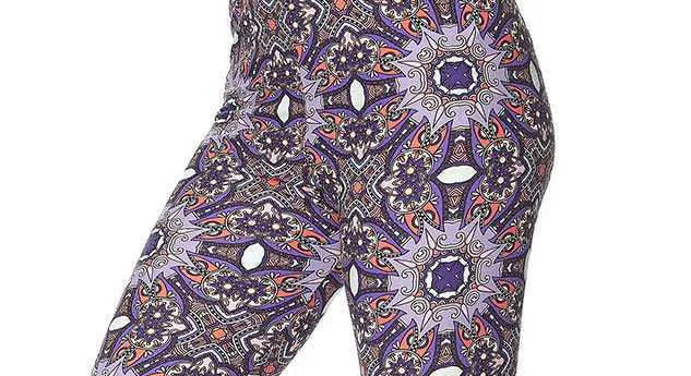 Purple Posy Floral Plus Size Leggings