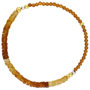 Pyrite's Booty Bracelet - Hessonite Heishi & 3mm