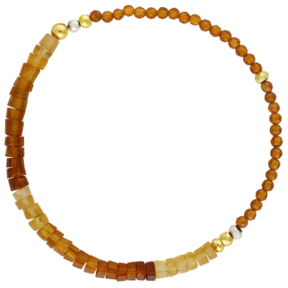 Pyrite's Booty Bracelet - Hessonite Heishi & 3mm