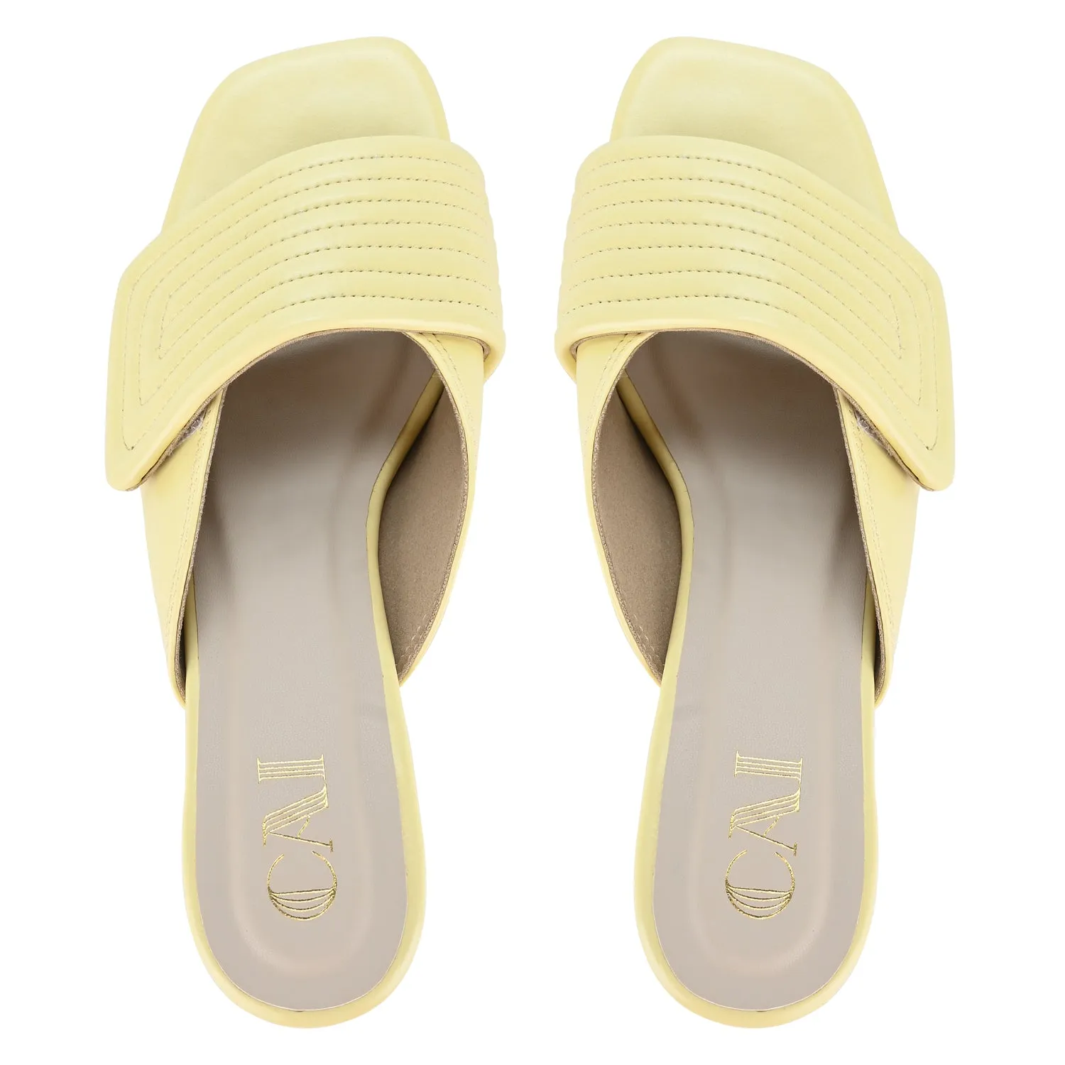 Quilted Yellow Heels