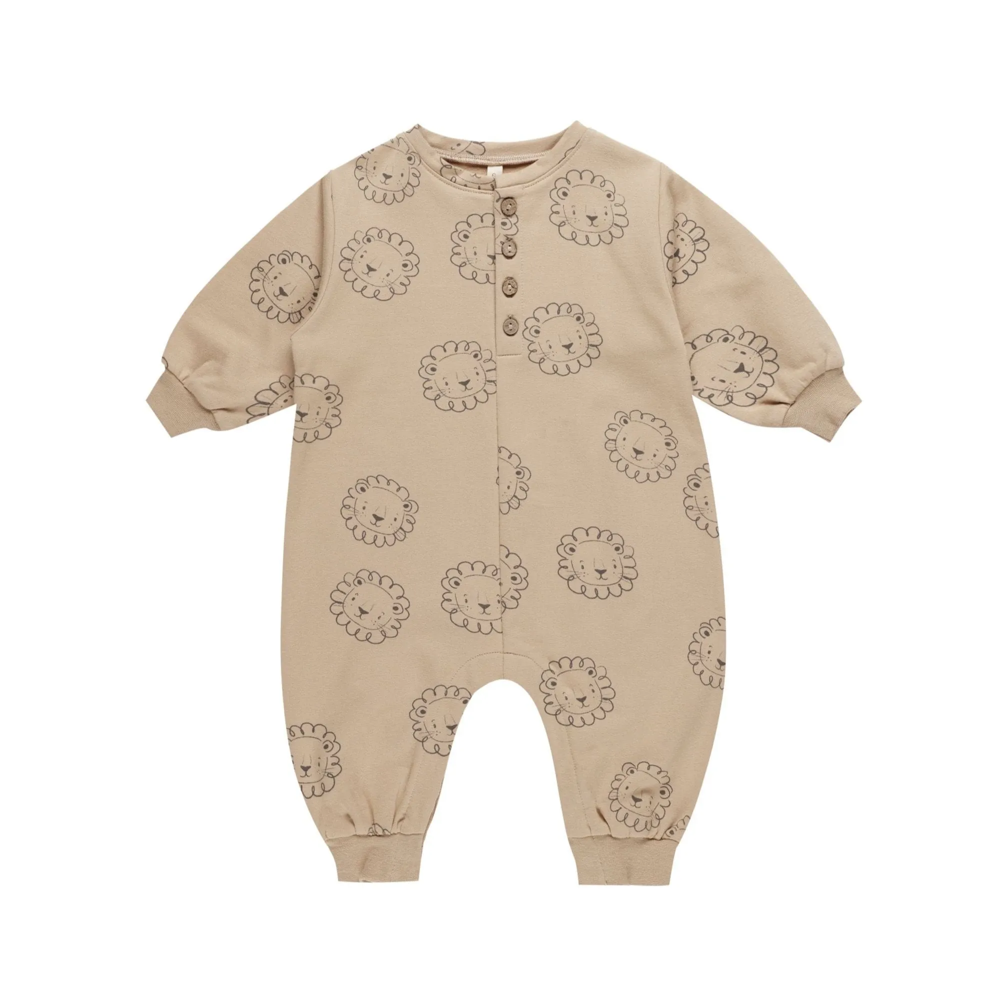 Quincy Mae Relaxed Fleece Jumpsuit || Lions