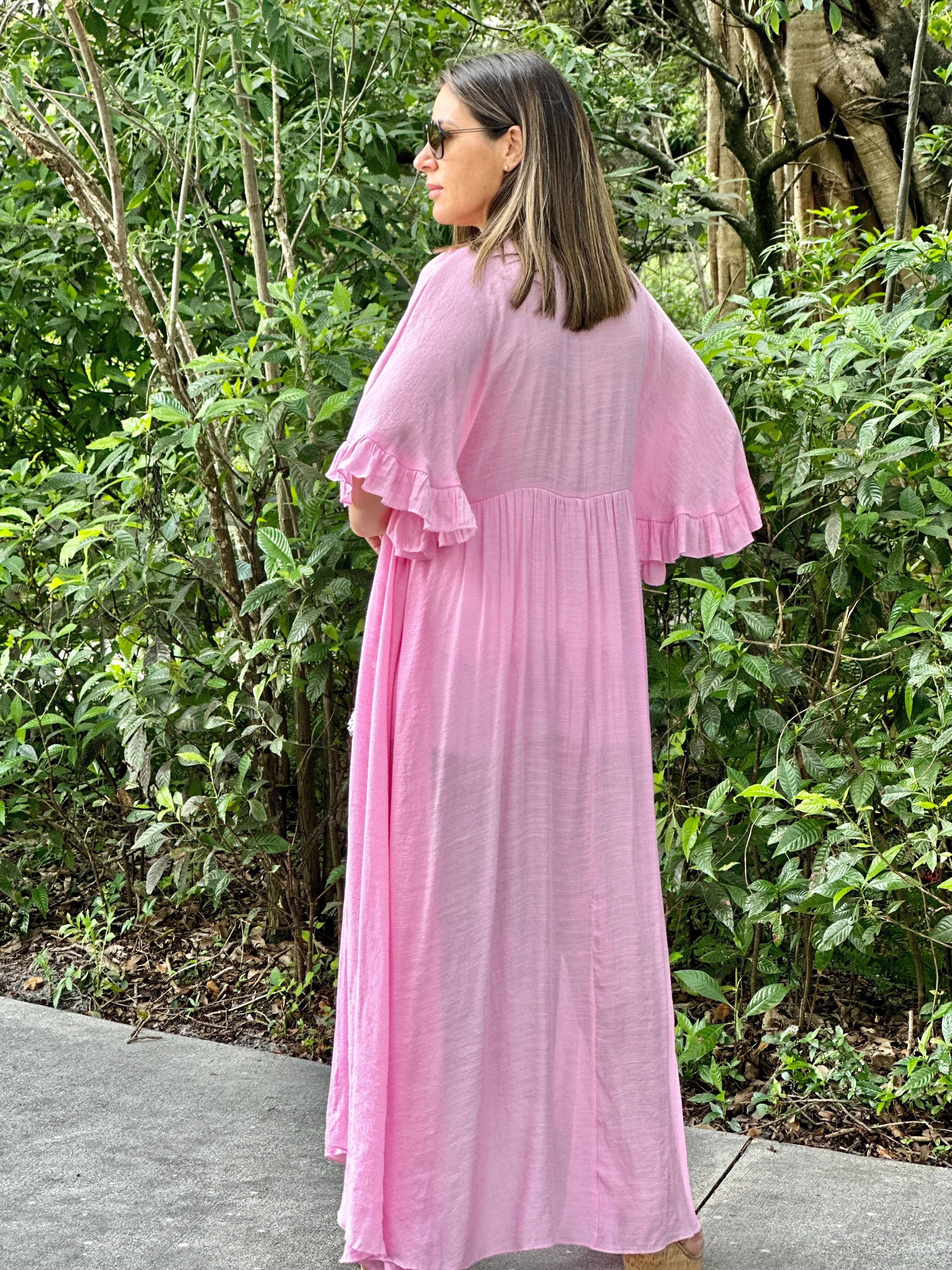 "Lulu" Ruffles Short Sleeve Cover Up Cardigan