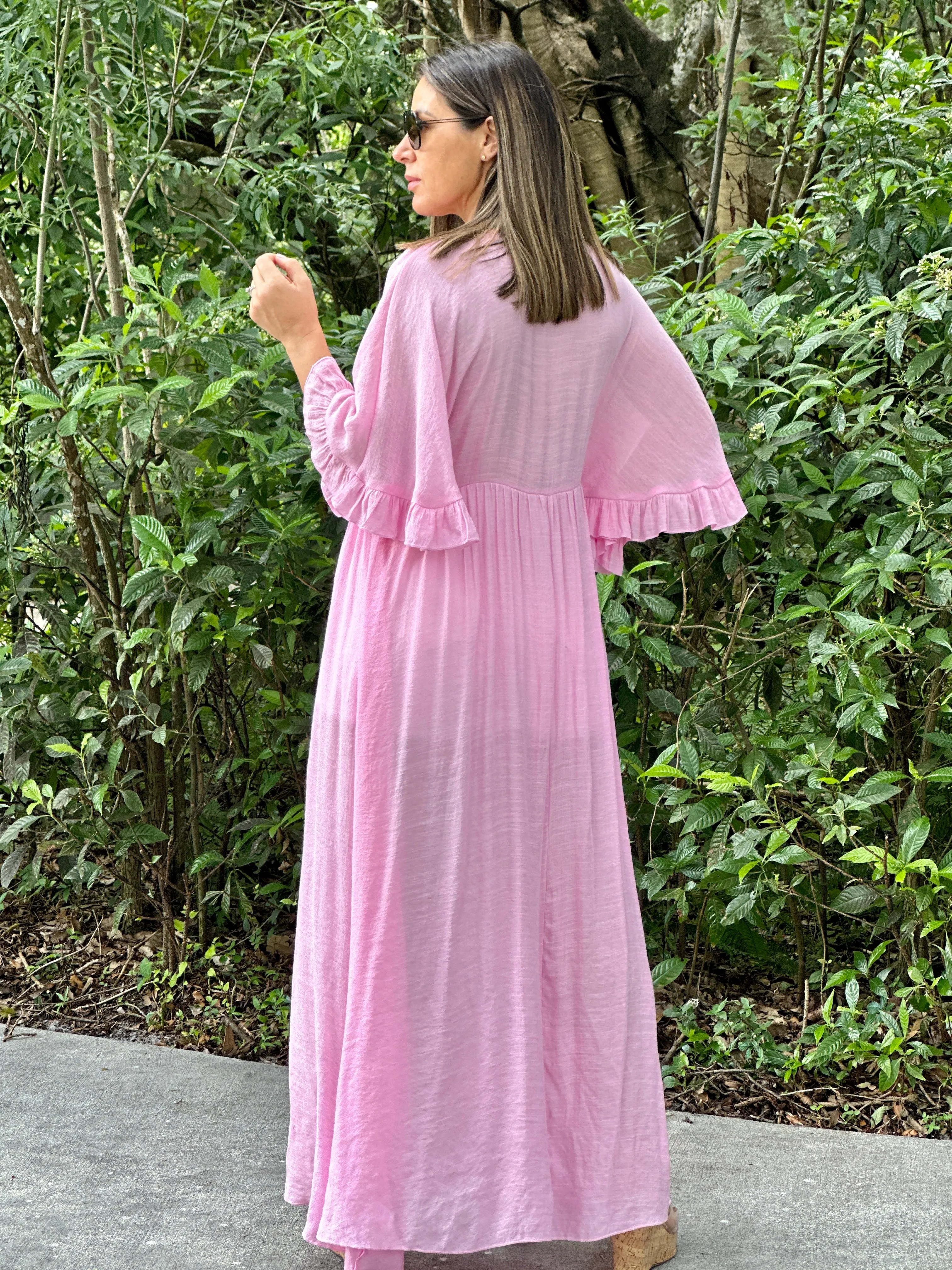 "Lulu" Ruffles Short Sleeve Cover Up Cardigan