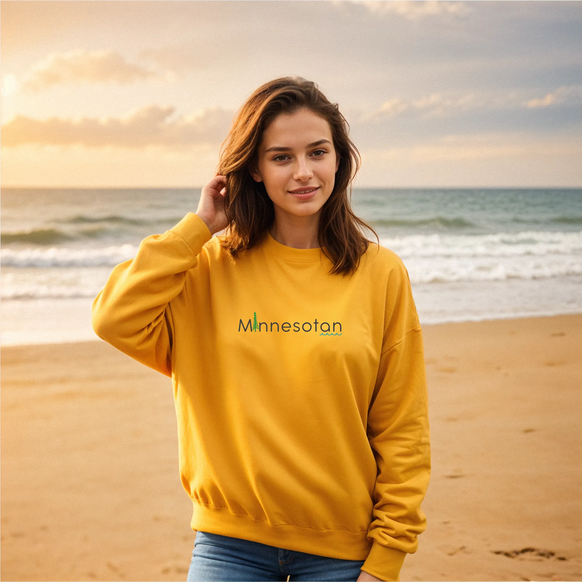 "Minnesotan" Relaxed Fit Classic Crew Unisex Sweatshirt