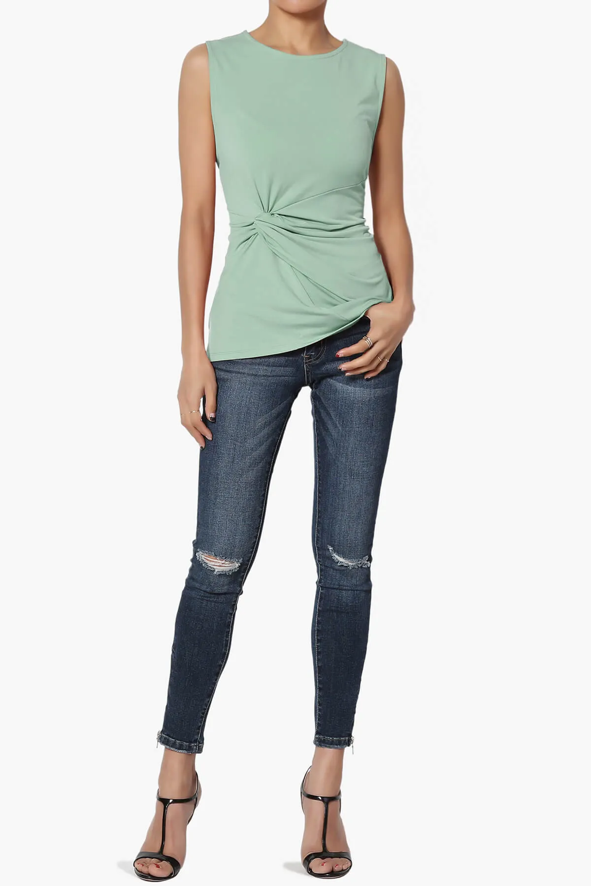 Qutie Knot Front Tank Top