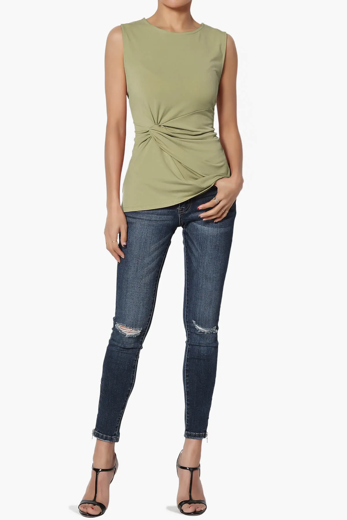 Qutie Knot Front Tank Top