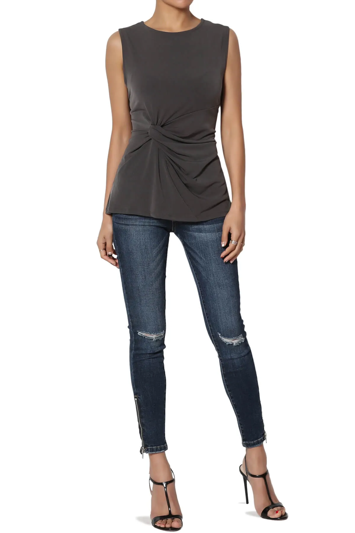 Qutie Knot Front Tank Top