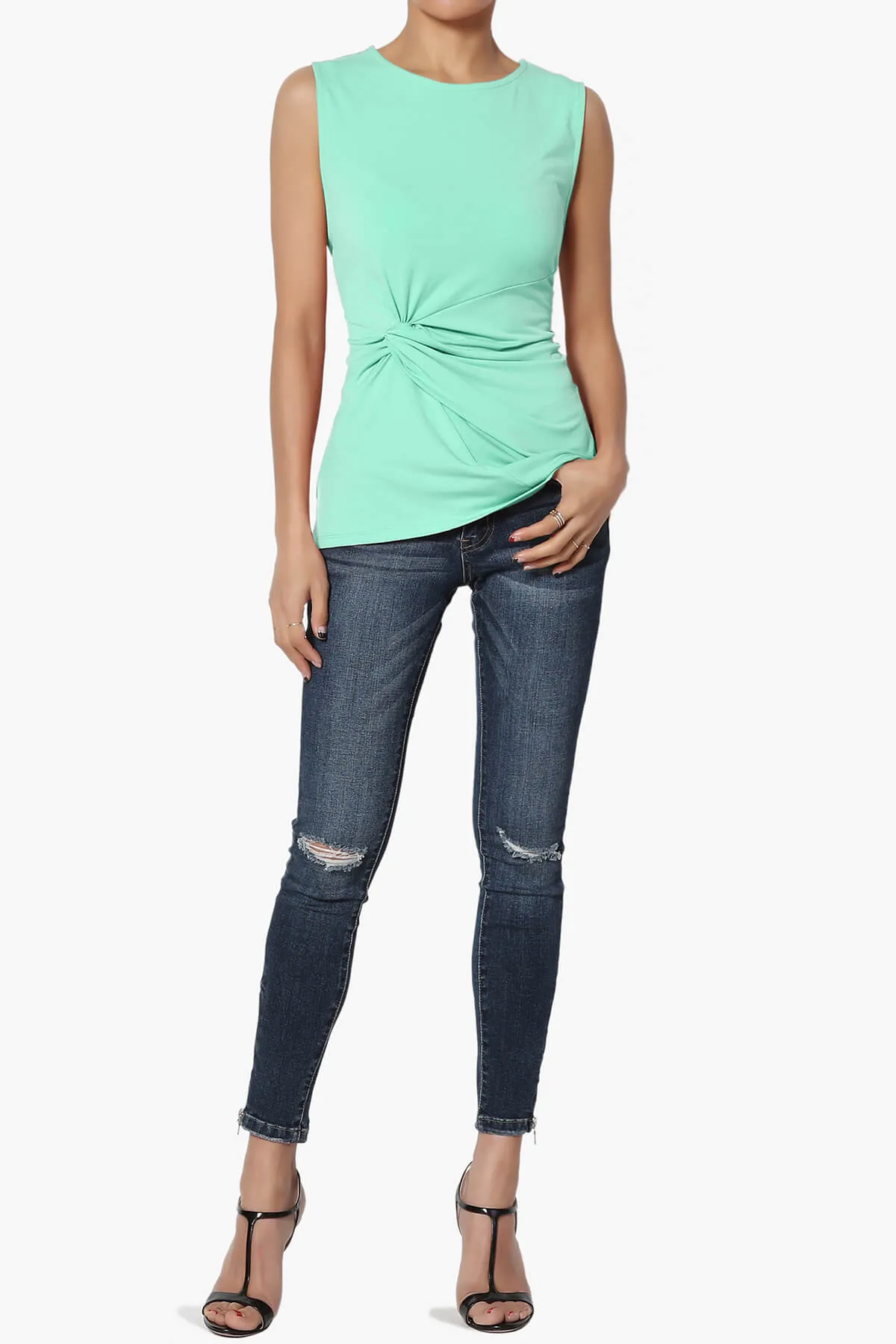 Qutie Knot Front Tank Top