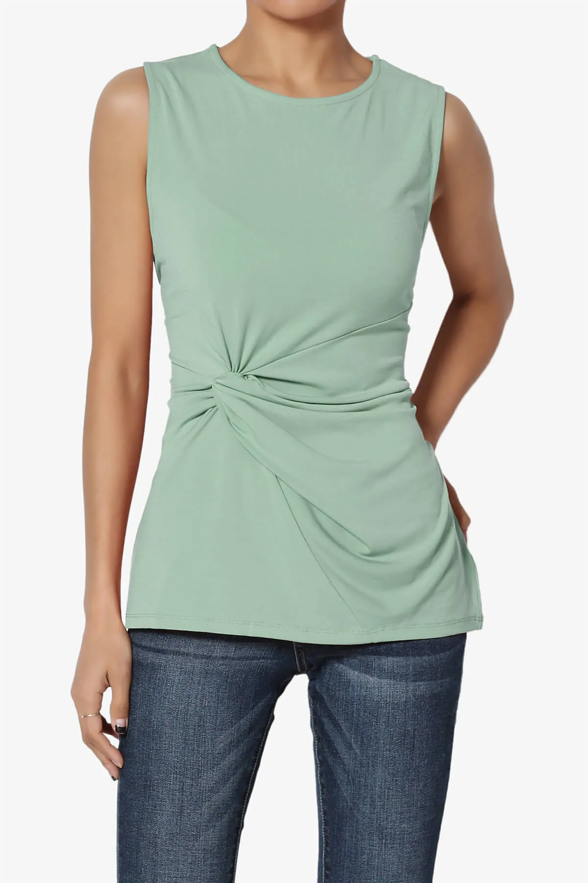 Qutie Knot Front Tank Top