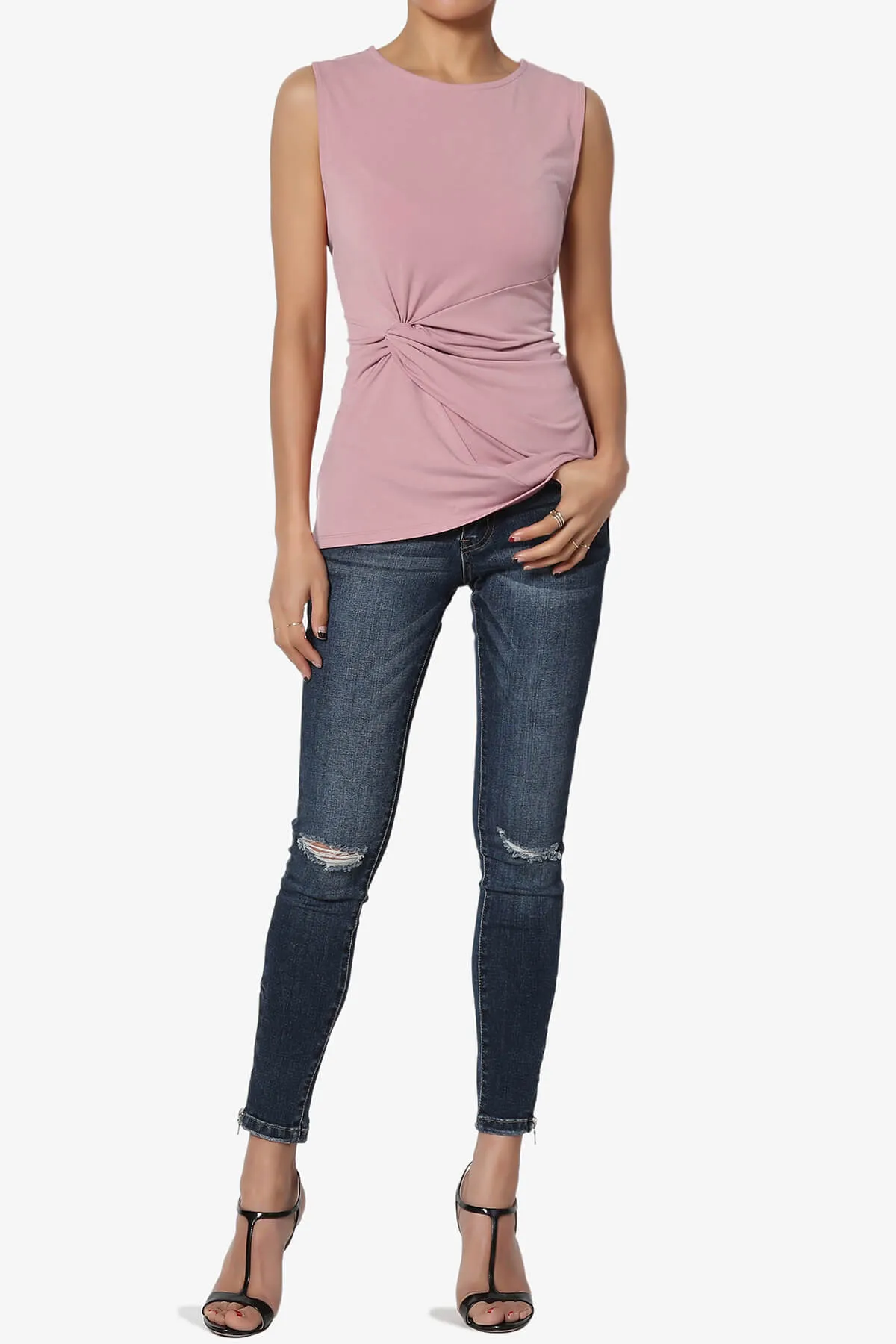 Qutie Knot Front Tank Top