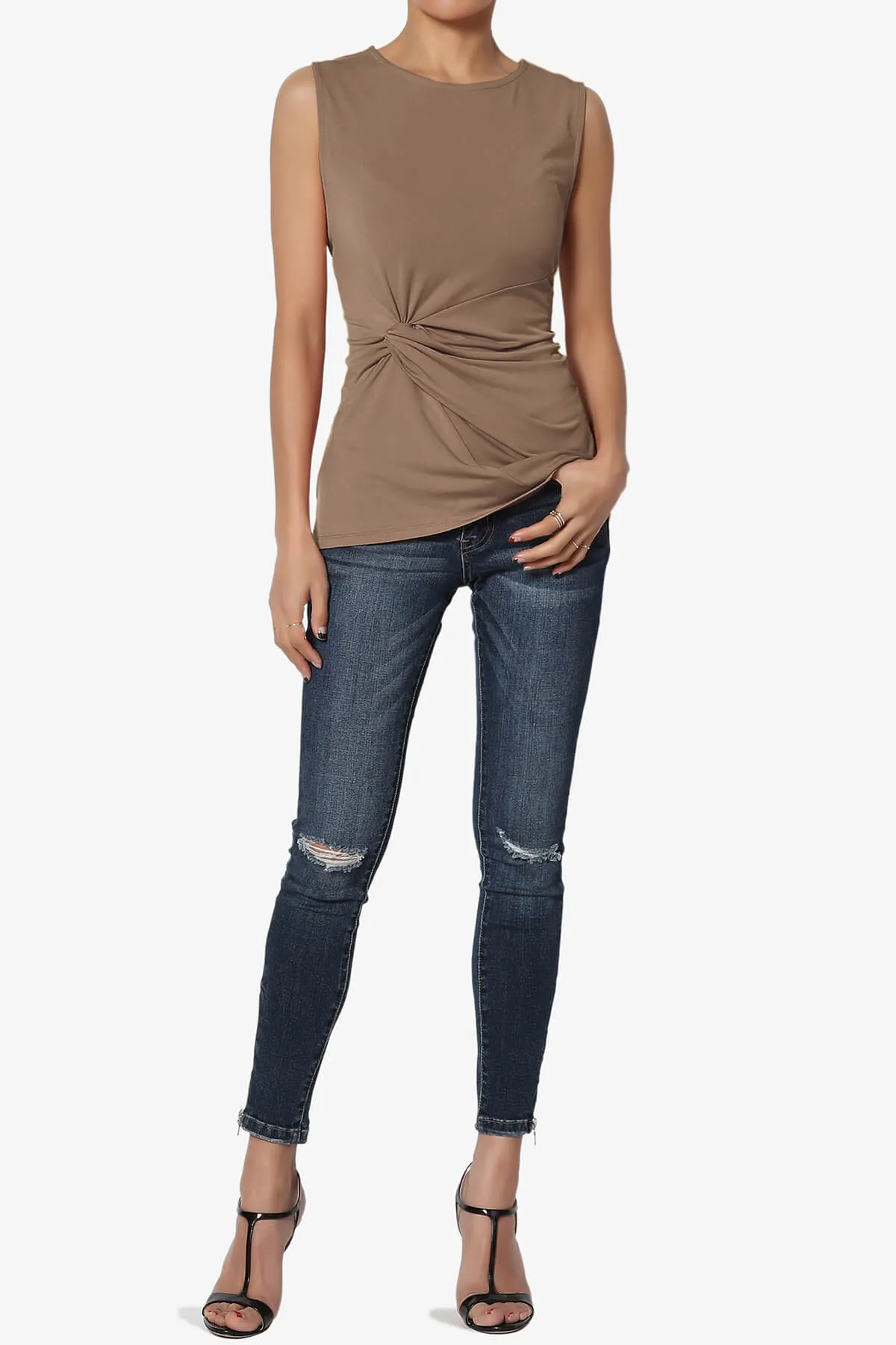 Qutie Knot Front Tank Top