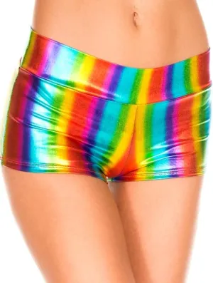 Rainbow Metallic Hot Pants