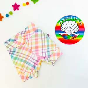 Ready To Ship 3-6M Pastel Gingham Knee Jogger Shorts