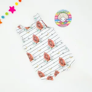Ready To Ship 6-12M Orangutan Bummie Rompers