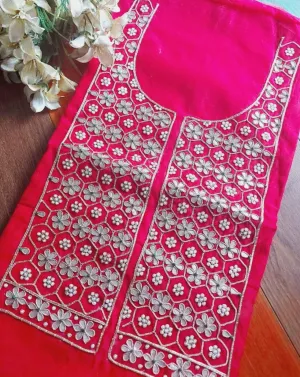 Red Gota Patti Kurti Set