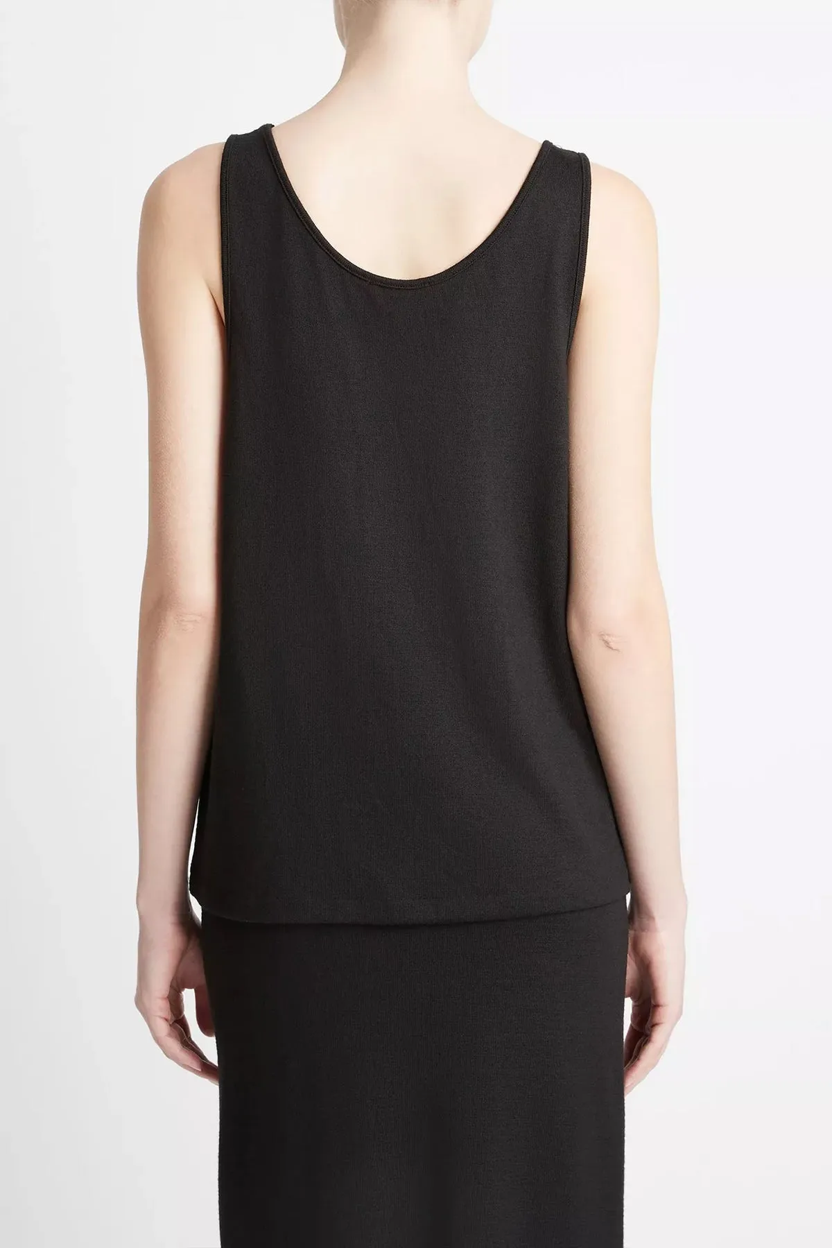 Relaxed Scoop-Neck Tank in Black