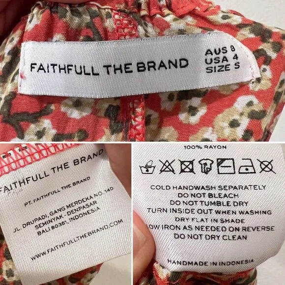 Revolve Faithfull The Brand Womens Floral Print V Neck Maxi Dress Sz 4 high slit