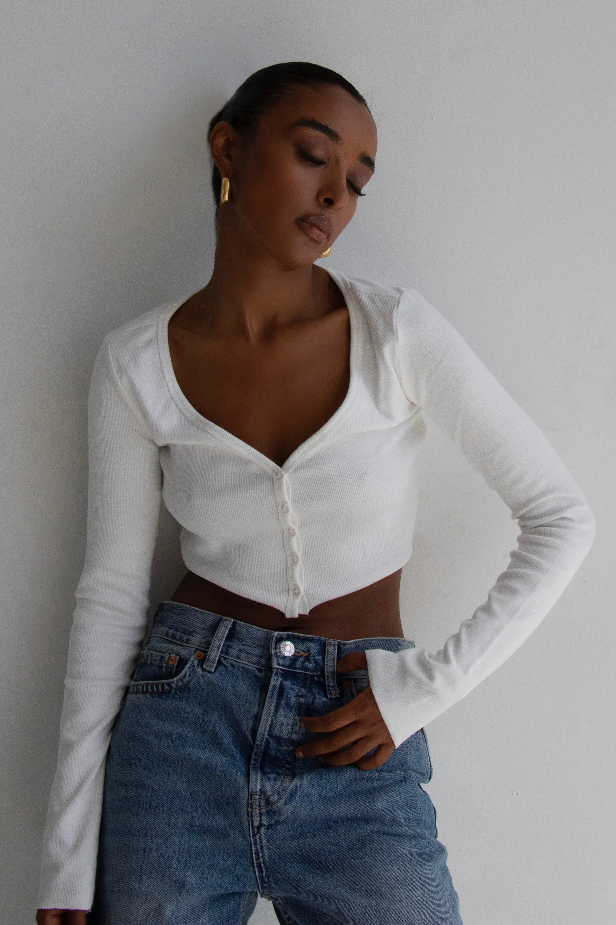 Ribbed Button Up Cardi