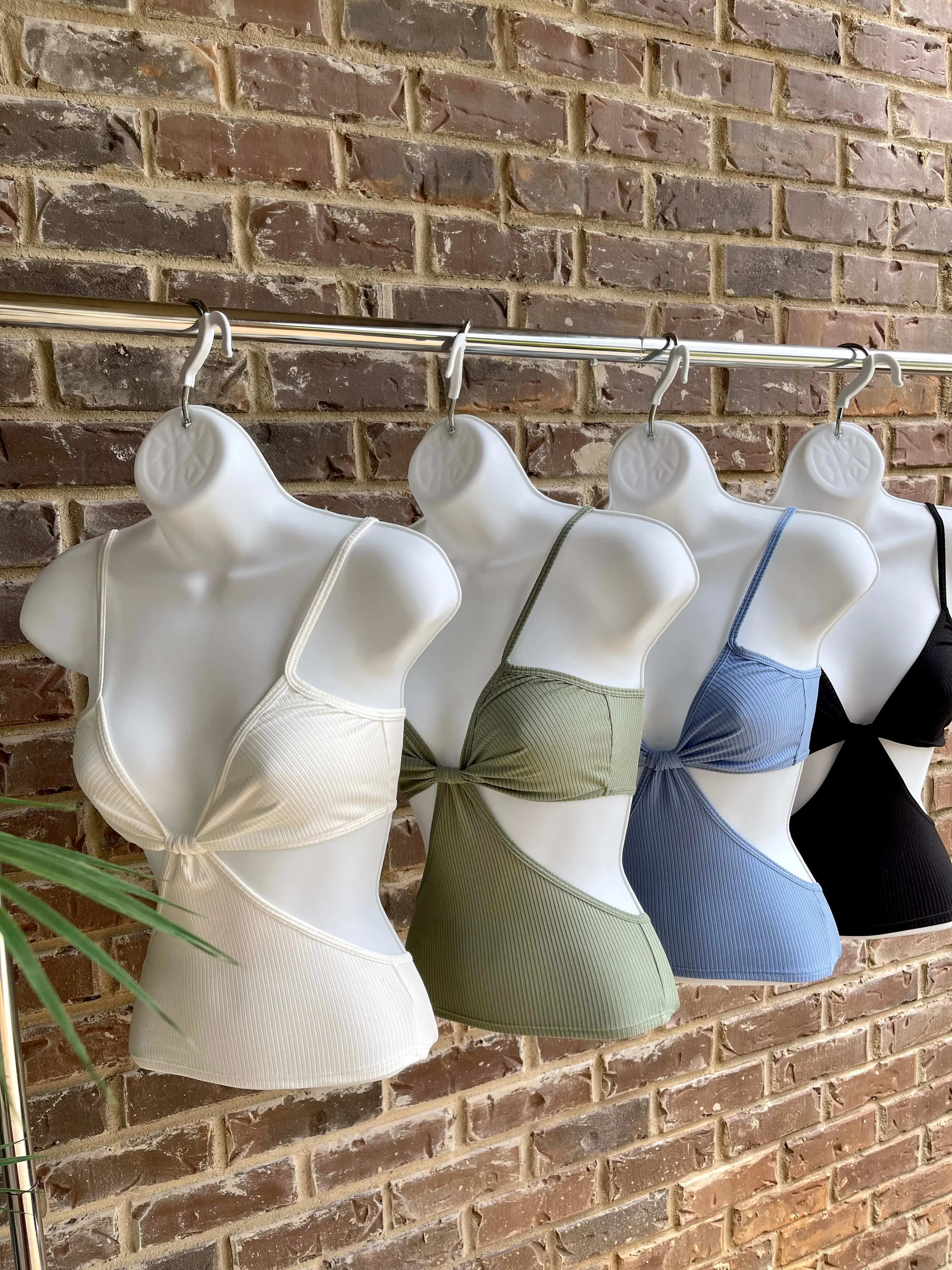Ribbed Side Cuts Top | Sage