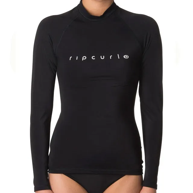 RIP CURL WMNS SUNNY RAYS RELAXED L/SL UV RASH TEE UV50  Black