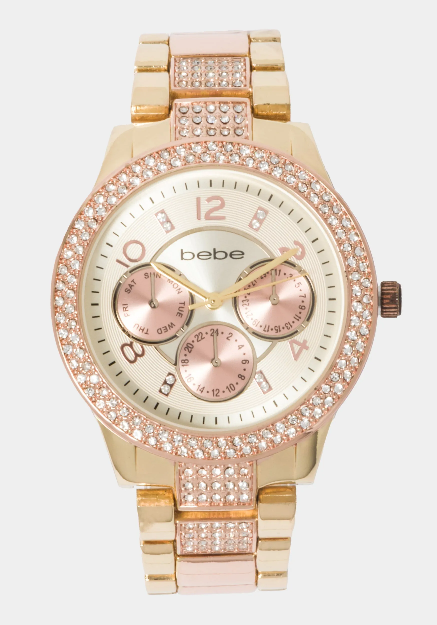 Rose Dial Crystal Bezel Watch