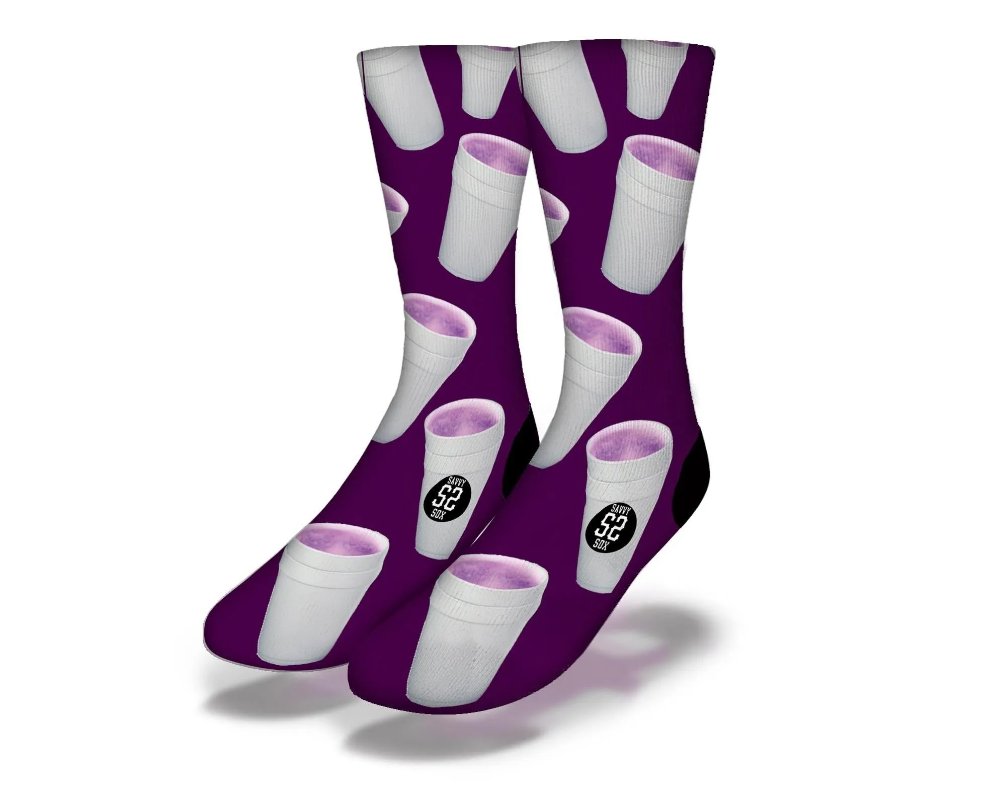 SAVVY SOX LEAN DRINK PURPLE SOCKS