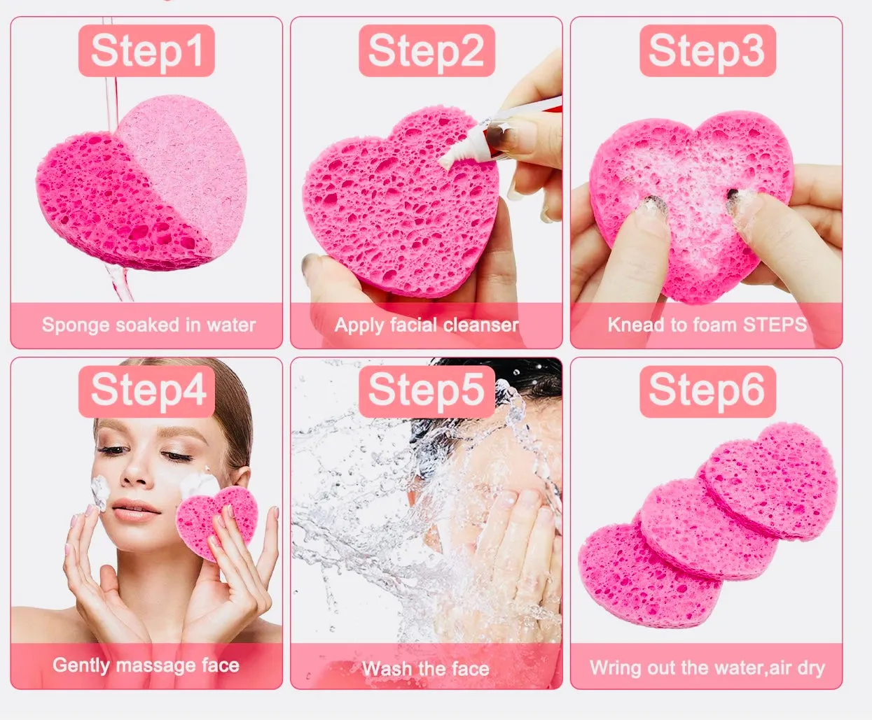 SELFLOVE FACIAL CLEANSER SPONGE 3 COUNT