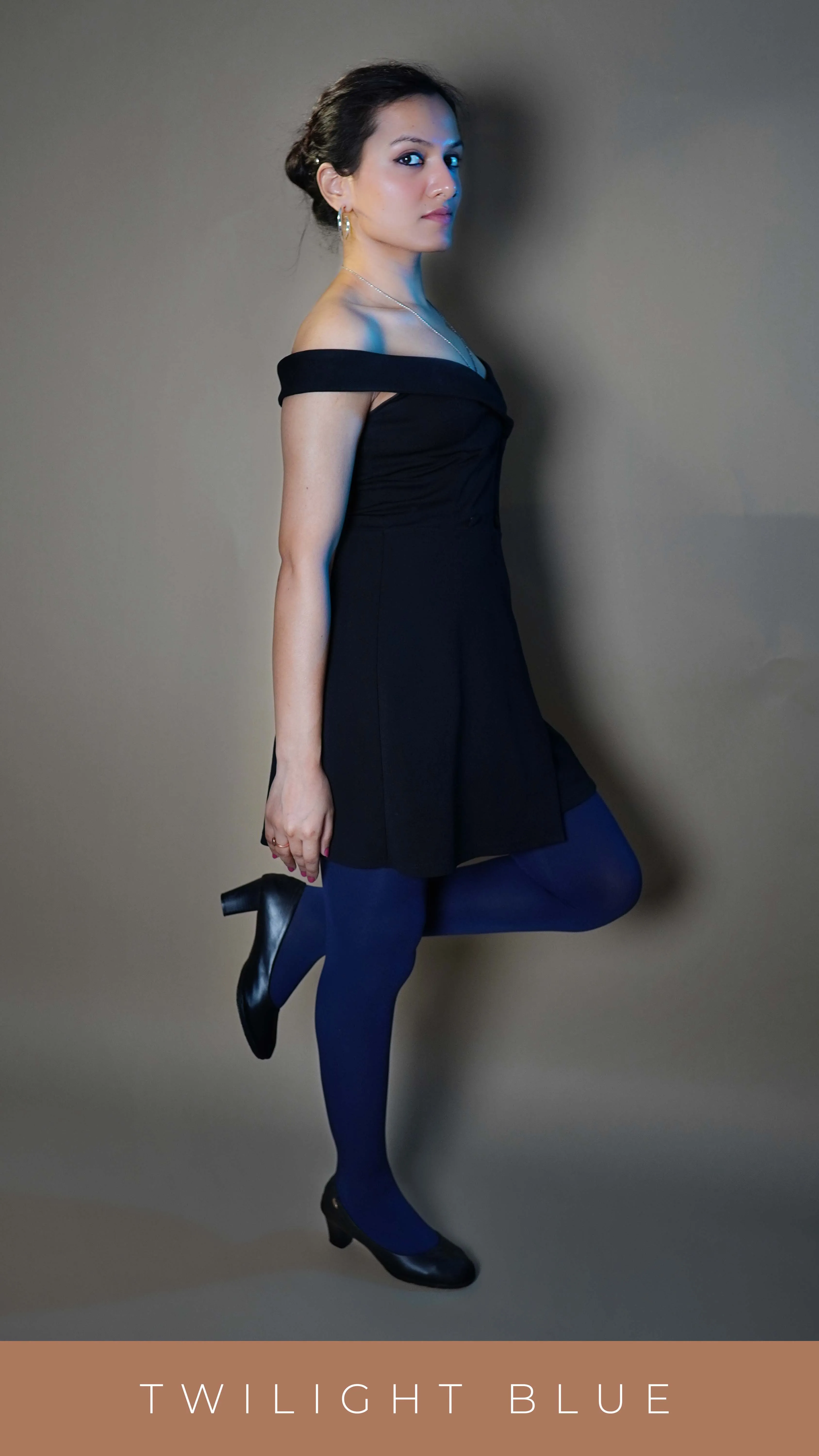 Semi Opaque Tear Proof Navy Blue Stockings