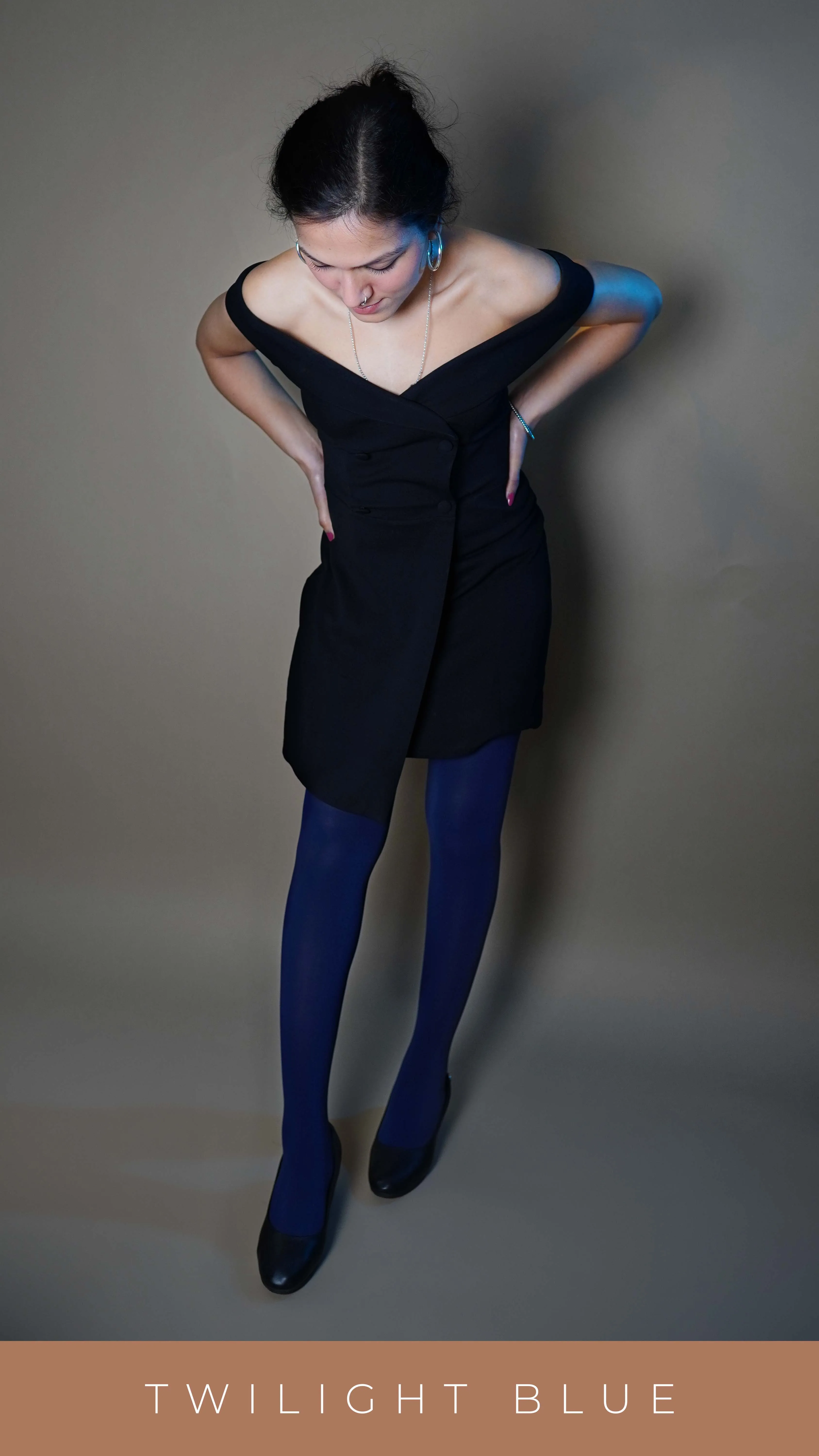 Semi Opaque Tear Proof Navy Blue Stockings