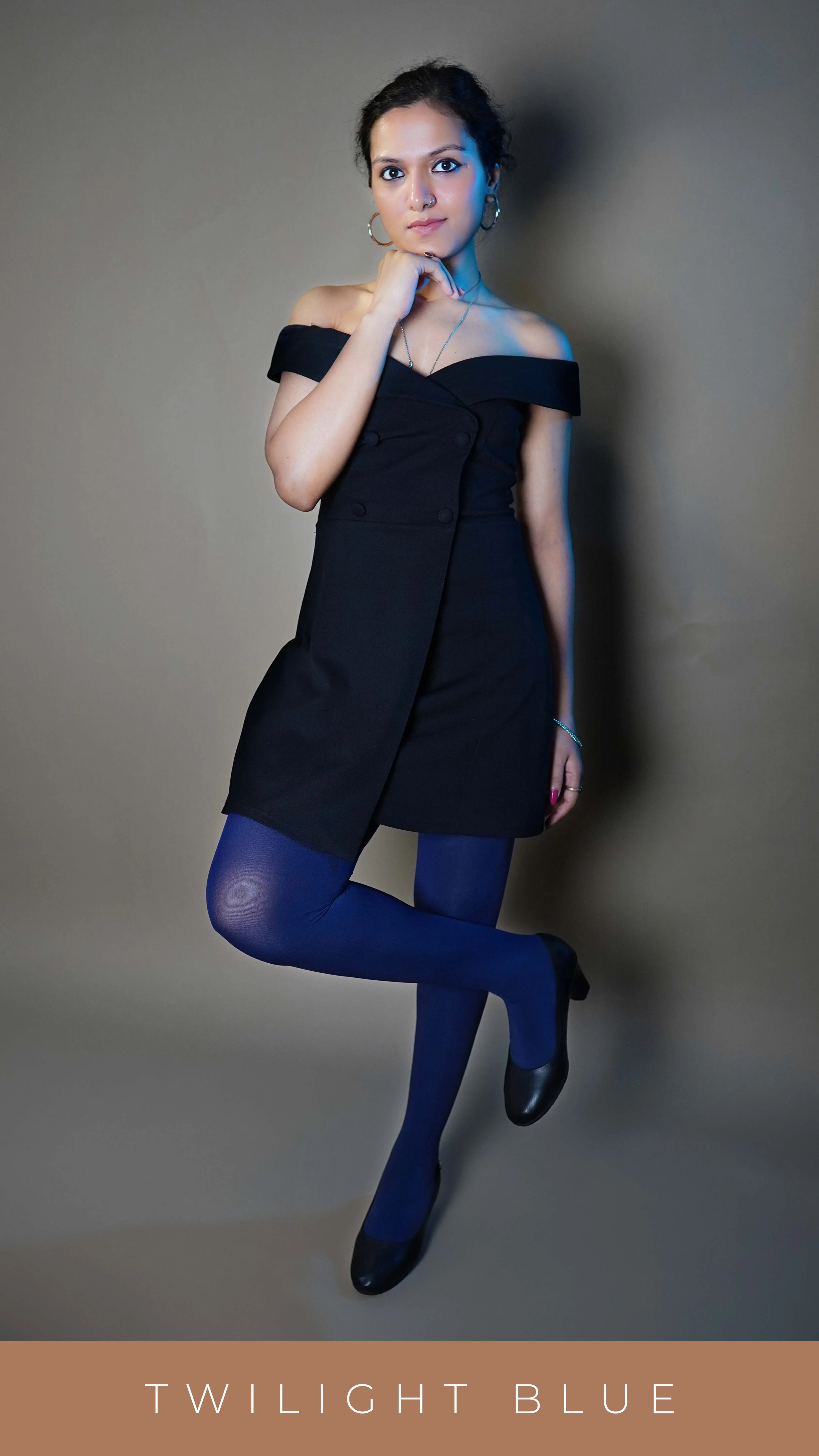 Semi Opaque Tear Proof Navy Blue Stockings