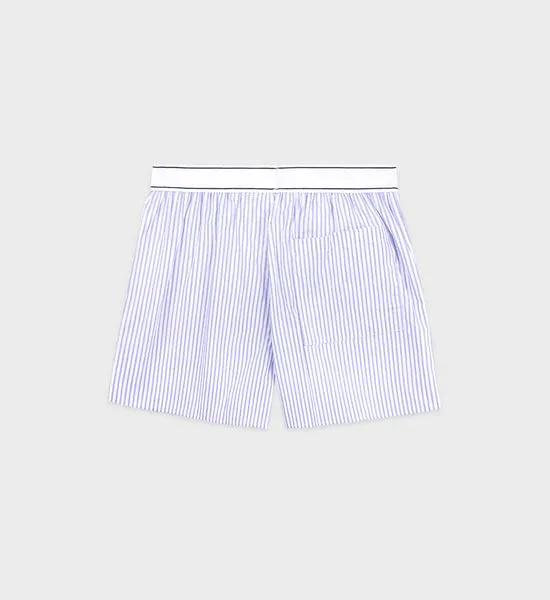 Serif Logo Boxer Shorts - White/Blue Stripe Dot