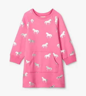 Silver Horse Sweatshirt Dress